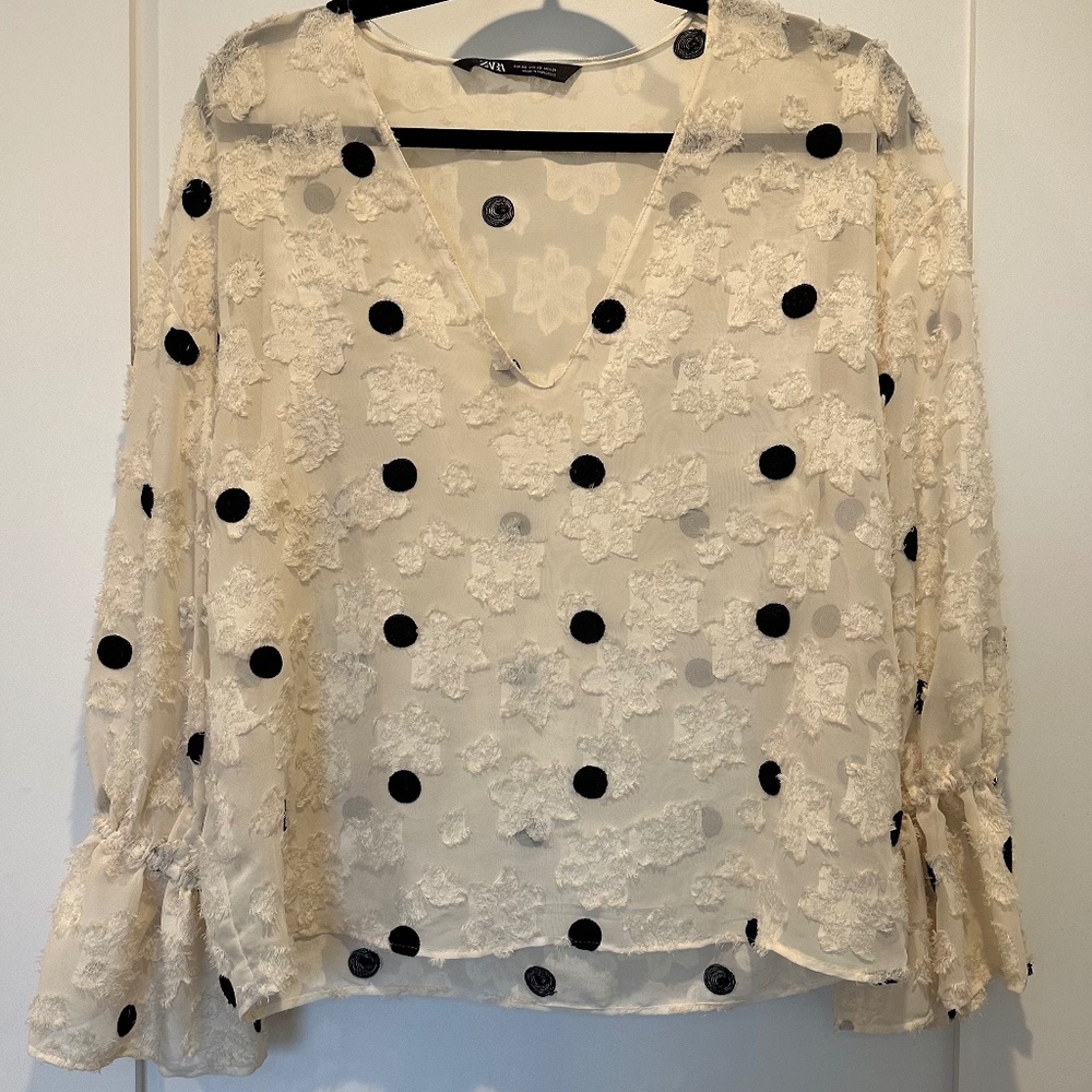 Zara Sheer Textured Blouse